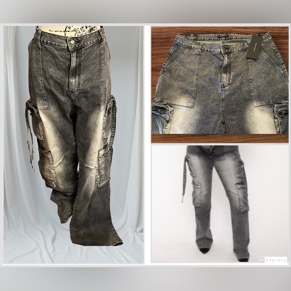 American Bazi Full Size Button Waist High Rise Cargo Pants Plus Size main image 1